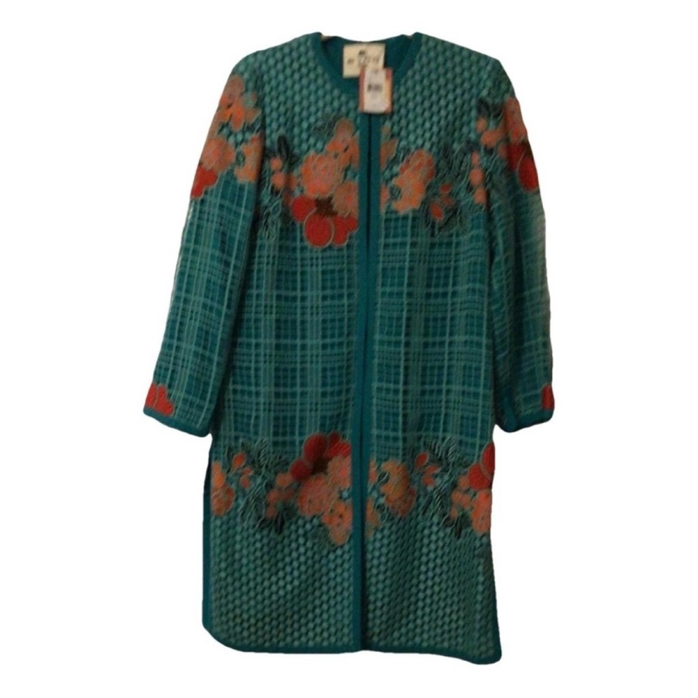 Etro Teal, red and Orange Embroidered lined Jacket